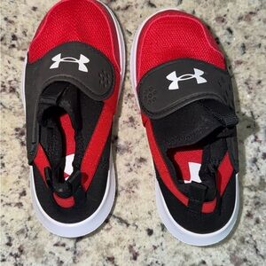 Under Armour Kids Red and Black toddler 9 Sneakers